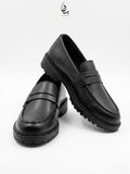 Black High Sole Strap Loafer