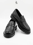 Black High Sole Strap Loafer