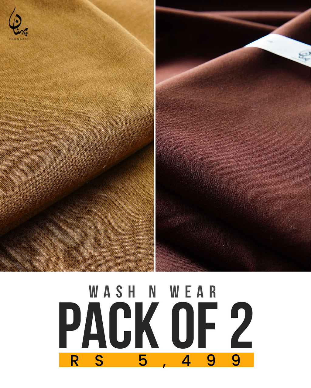 Pehnaan Premium Wash n Wear – Pack of 2 Suits (Mustard & Maroon)